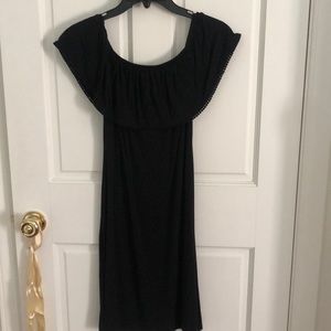 Black off shoulder dress // Whitehouseblackmarket